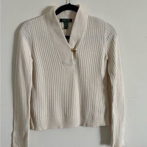 Ralph Lauren Cream V-Neck Sweater